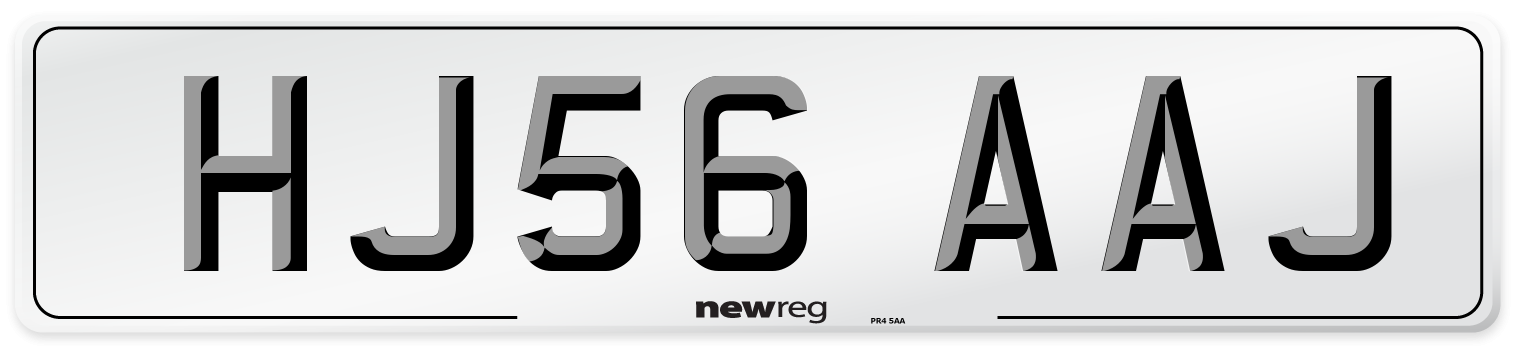 HJ56 AAJ Number Plate from New Reg